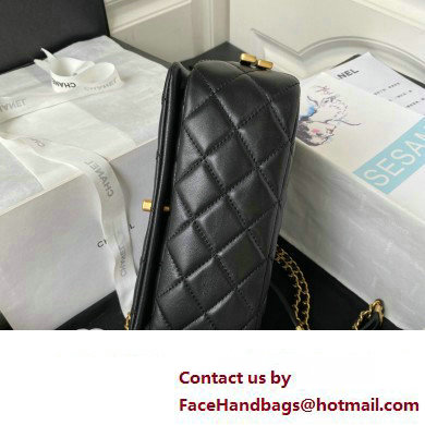 Chanel Lambskin  &  Gold-Tone Metal Small Flap Bag AS4353 Black 2023